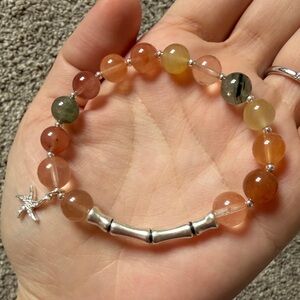 Colorful Rutilated Quartz Bracelet | Bamboo Design 纯天然 彩兔毛 竹节设计款手串